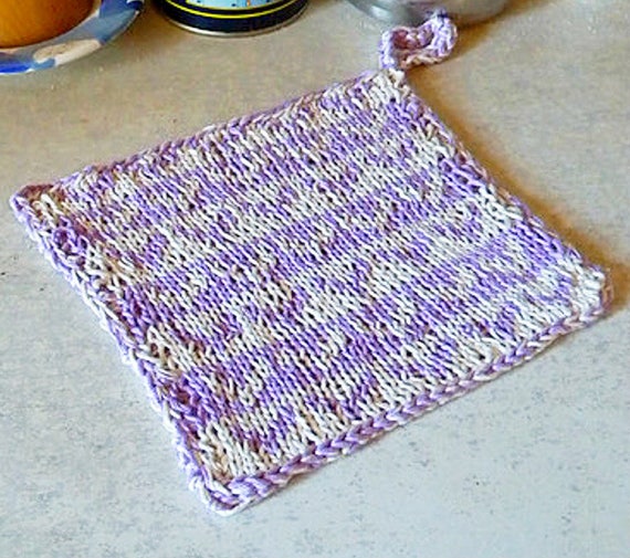 Potholder knitting pattern double knitting colorwork pattern