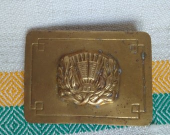 Vintage belt buckles for men Brass buckle School uniform belts Boys school uniforms 1950s clothing Mens accessories Brass patina 50s fashion
