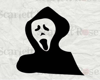 Halloween Ghost Face SVG cutting file clipart in svg, jpeg, eps and dxf format for Cricut & Silhouette - Instant Download