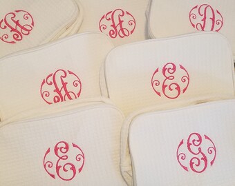 Personalized Waffle Weave Cosmetic Bag