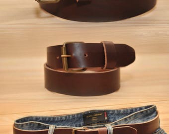 Leather Belt, Full Grain Leather Belt, Brown Leather Belt, Mens Leather Belt.