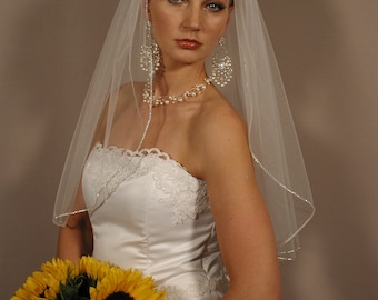 25" Single Tier Sparkly Wedding Veil
