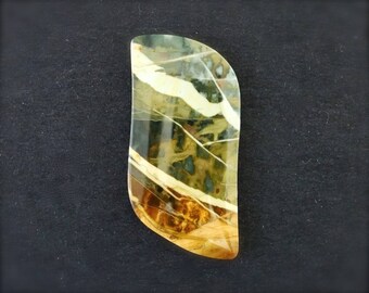 Morrisonite Jasper cabochon. Morrison Ranch jasper cabochon. Blue & yellow. Large cab.