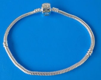 2 Silver Plated Snake Bracelet Chain Fit Pandora Beads