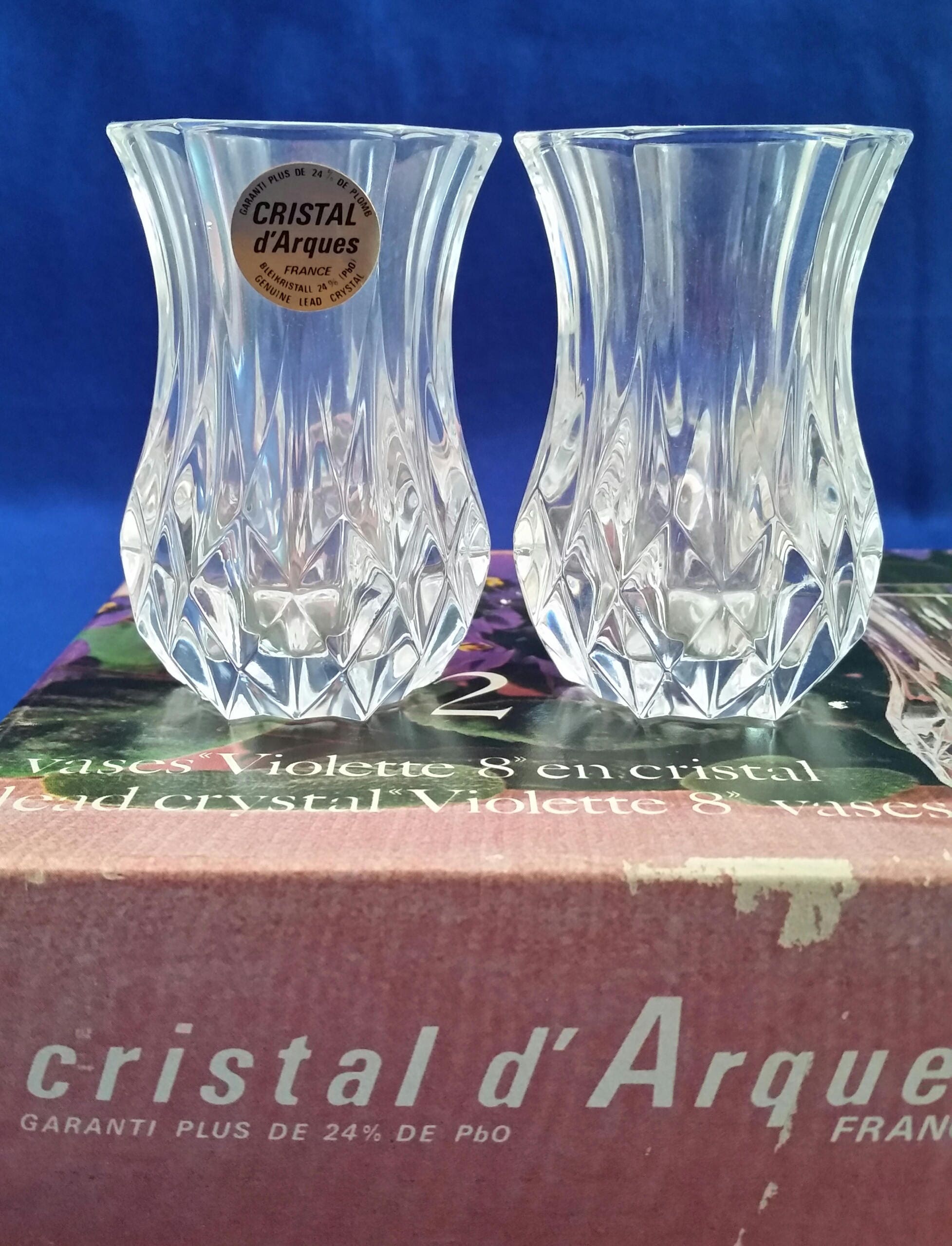 Cristal d' Arques Violette Bud Vases/24 Lead