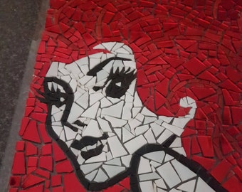 Framed Mosaic Wall Art - 'Redheads Matches' Lady