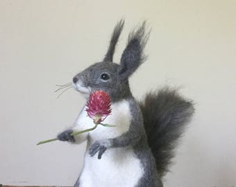 Needle Felted Squirrel,Felted Animal.Handmade