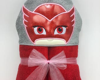 PJ Masks Owlette Hooded Towel - Bath Towel, Beach Towel, Pool Towel