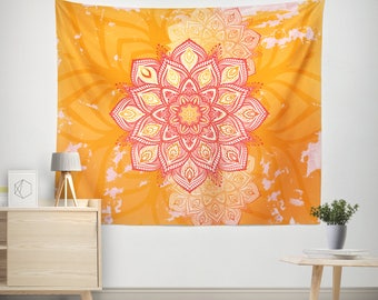 Bohemian Tapestry, Lotus Mandala Tapestry Wall Hanging, Spiritual Bohemian Decor, Bohochic Decor, Bohemian Wall Tapestry, Boho Tapestry