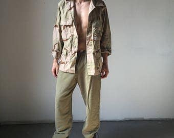 Vintage Desert BDU Camo Army Military Jacket Large/Regular
