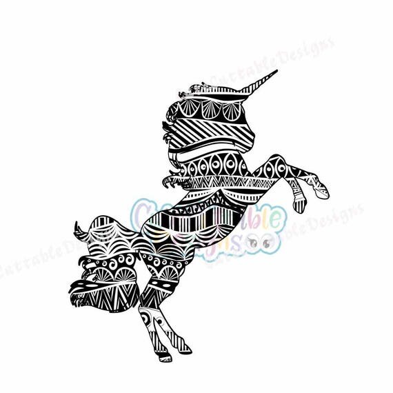 Download Zentangle Unicorn SVG EPS DXF Studio Printable Png Boho