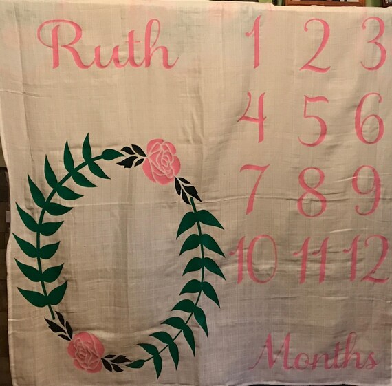 baby month blanket baby milestone baby monthly milestone