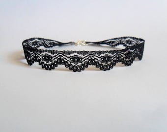 Black choker necklace, Black lace choker, Boho jewerly, Jewerly, Gift for teen, Gift for her, Lace, Birthday gift, Free shipping, Necklace