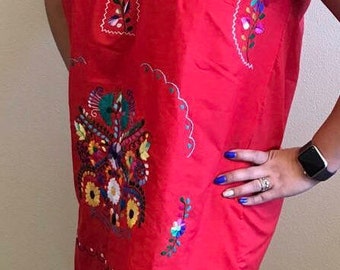 Mexican hand embroidered dress size S-M
