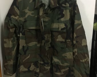 Camo Jacket Vintage Army Jacket Reclaimed Military Button Down