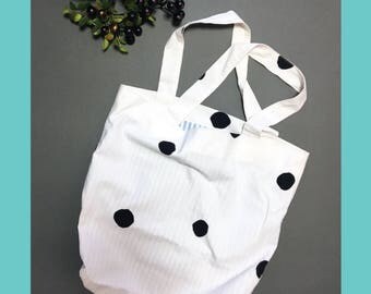 Tote bag, Fabric bag, Market bag, Shoulder bag, Cotton tote, Dot bag, Stripe bag, Summer Bag, Summer vacation