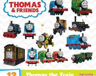 Thomas the Train Clipart, Thomas the Train PNG Files, Digital Designs, Party Printables, Birthday Party, Instant Download, Funny-029
