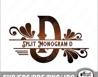 Split letter d svg | Etsy