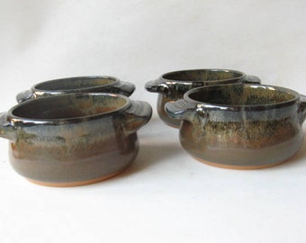 French Onion Soup Bowls Set of 4, Individual Bakers, Small Casseroles