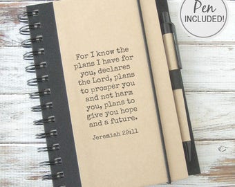High School Graduation Gift Journal Notebook Bible Verse College Graduation Gift Journal Positive Inspiration Free Shipping Jeremiah JE1