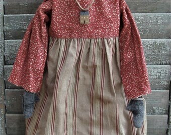 Reserved for Carol** Primitive Handmade Folk Art Rag Doll