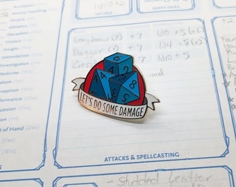Dungeons and Dragons Dice Pin, Dnd Enamel Pin Art, d4 d8 d6 Pin, RPG Dice Enamel Pin, Tabletop RPG pin, Dungeon Master Gift