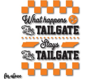Tennessee TN Tristar What Happens at the Tailgate Stays Checkerboard SVG, EPS, dxf, png, jpg digital cut file for Silhouette or Cricut