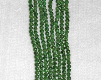 Chrome, Chrome Diopside, Chrome Diopside Bead, Natural Stone, Semi Precious, Gemstone, 5mm, Half Strand