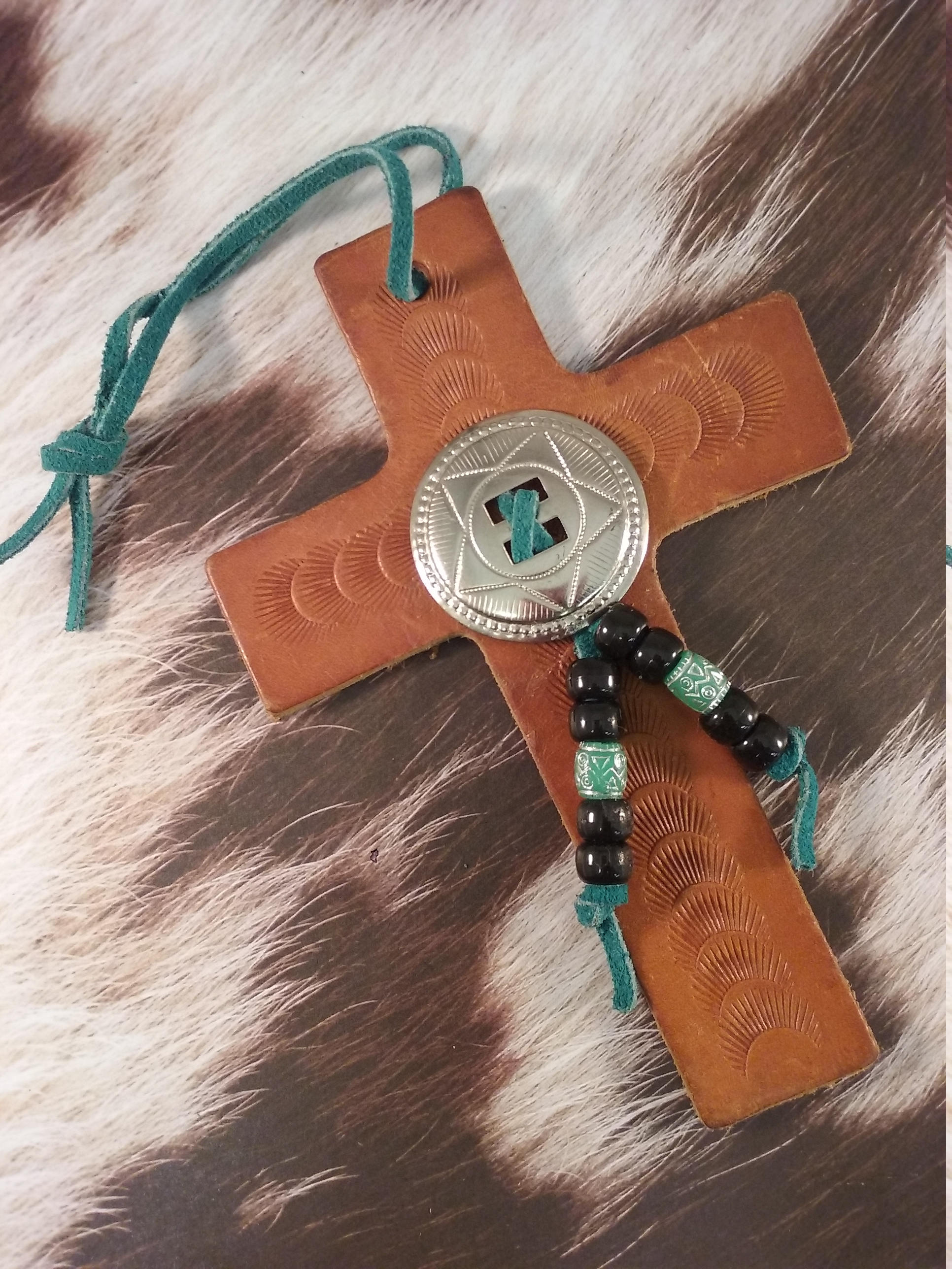 Black Friday Leather Saddle Cross/ Cowboy Saddle Cross/ SouthWestern