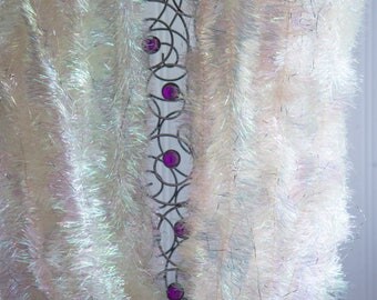Vintage Christmas Garland, 78 Feet White Silver Iridescent Sparkle, Mid Century 1940's 50s Holiday Tree Decoration