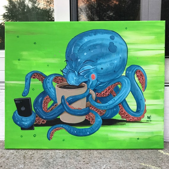 Facebook Lovin' Coffee drinking Octopus