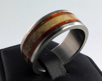 Custom Handmade Bentwood & Stainless Steel Ring - Dual Wood