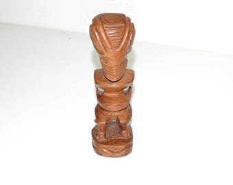 Vintage 1960's Wood African Statuette Figurine Sculpture