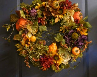 Fall Wreath , Autumn Wreath , Fall Door Wreath , Woodland Wreath , Wreath , Thanksgiving Wreath , Harvest Wreath , Rustic Wreath