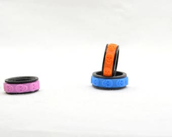 Skull Spinner Fidget ring - 3D printed, Customizable.