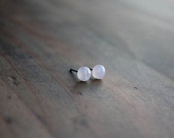 Rose Quartz Stud Earrings, Surgical Steel Stud Earrings, Stainless Steel, Rose Quartz Studs, Rose Quartz Earrings, Pink Studs, Quartz Studs