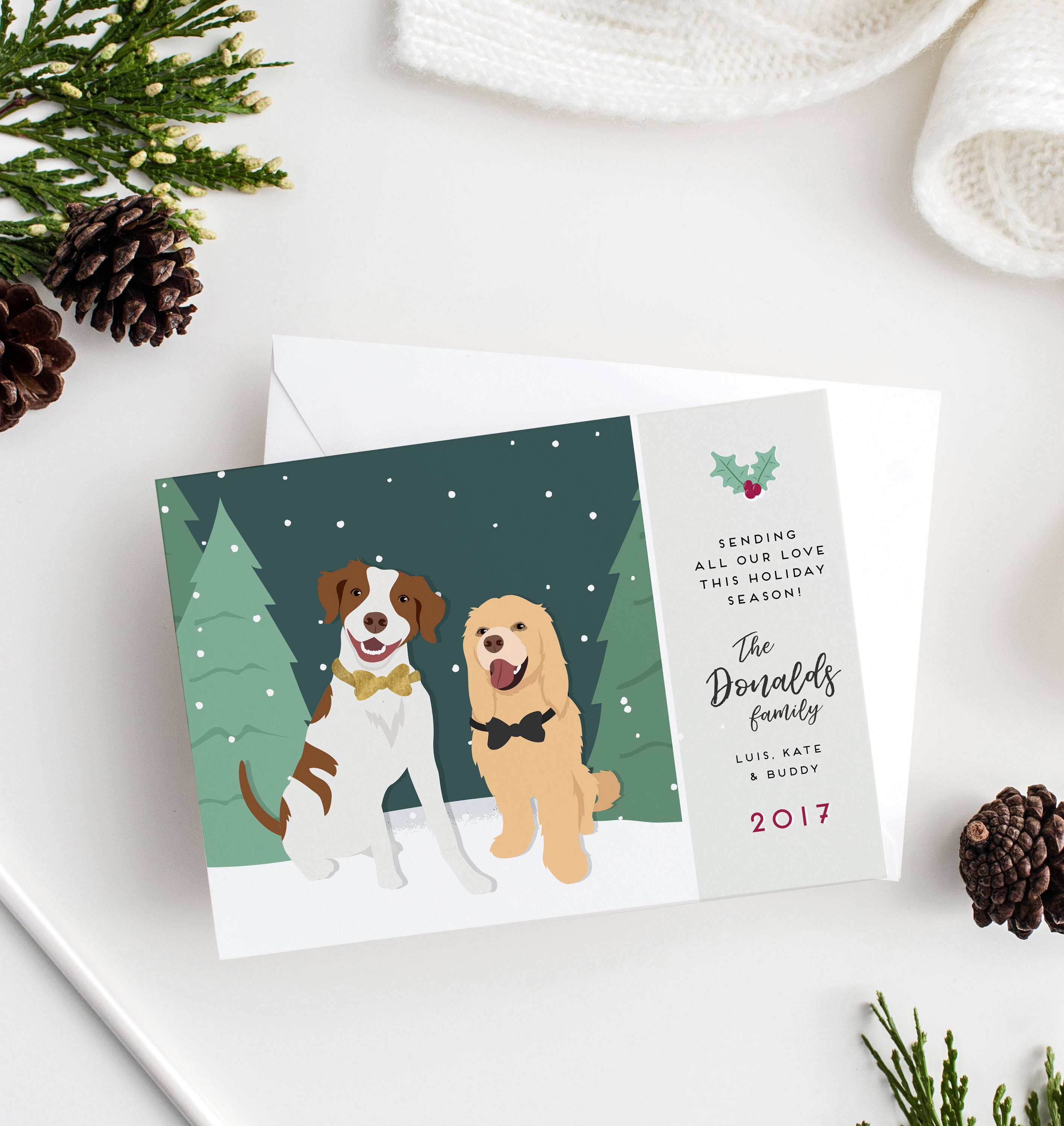 Funny Holiday Card with personalized Pet Card with Pet