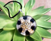 Orgone Pendant - Onyx - Lotus - Root Chakra Healing Lightworker Jewellery - Positive Energy - Empath Jewelry - Medium