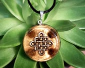 Tiger's Eye Orgone Pendant - Celtic Knot - Solar Plexus Chakra - Empath Jewelry - Orgone Necklace - Medium