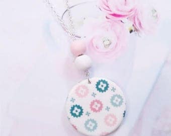 necklace medallion printed polymer clay