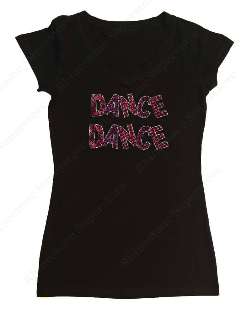 Women's Rhinestud TShirt Dance Dance in S