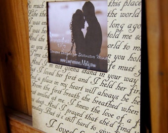 ANY Song Lyrics Picture Frame, Personalized Gift, Custom Frame, Wedding gift, Father Daughter dance, Mother Son, First Dance, Couple Song