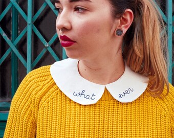 Removable embroidered Peter Pan Collar - Faux col Claudine brodé