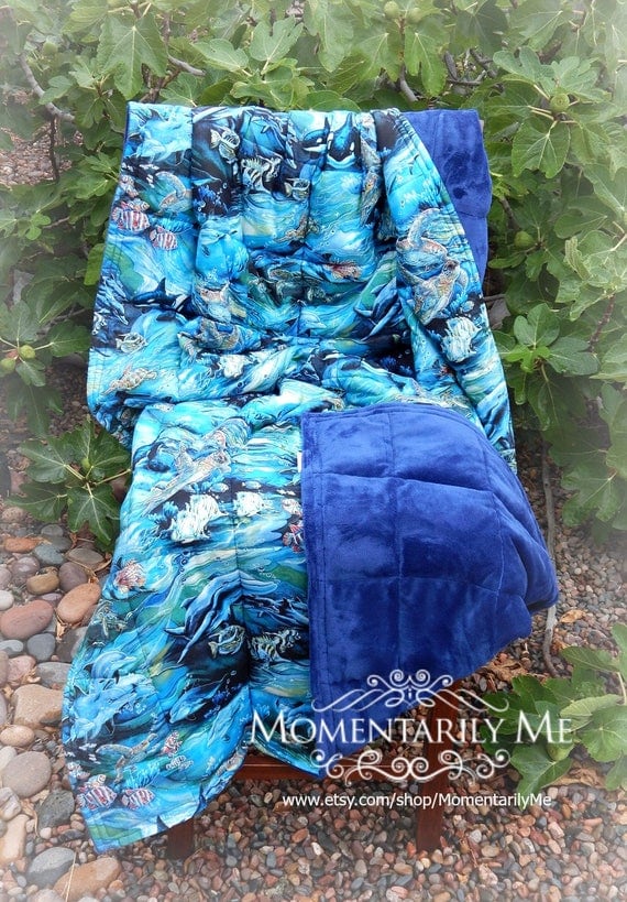 SALE 20% OFF Adult Weighted Blanket 8-20 lbs Swimming Fish