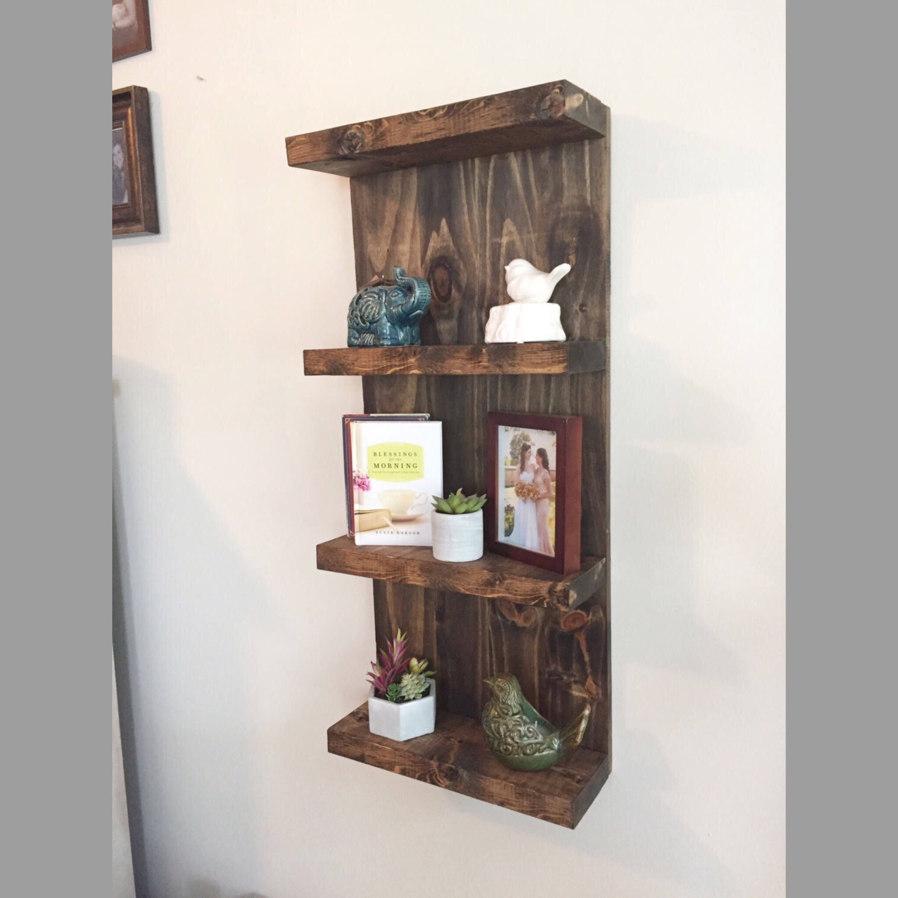 Rustic wooden shelf Large Bathroom shelf wall shelf
