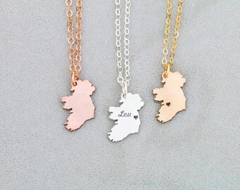 SALE • Ireland Necklace • Irish Jewelry • Europe Jewelry •Irish Pendant •Hometown •Personalized Engraving • Travel Gift •Country Gift