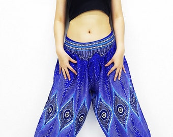 SRT@66 Women Harem Pants Yoga Pants Aladdin Pants Maxi Pants Boho Pants Gypsy Pants Rayon Pants Genie Pants Unique Trouser Royal Blue