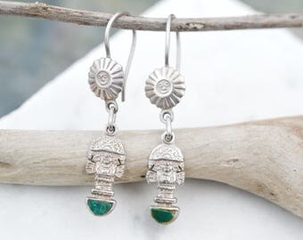 Aztec Handcrafted Sterling Silver Earring