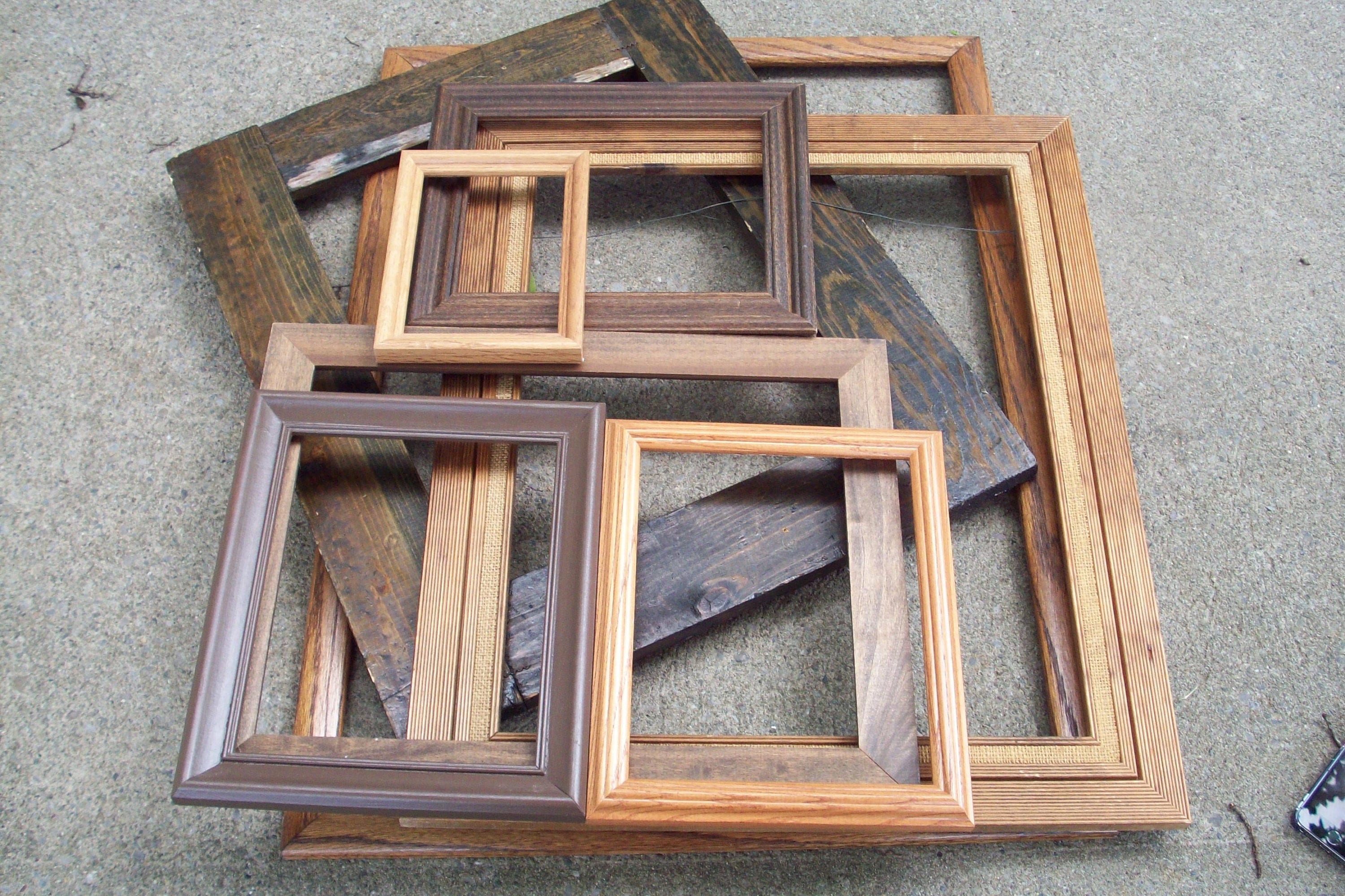 Large Rustic Wood frames Rustic wooden frame set of 8 ombre