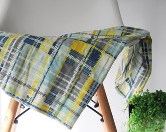 Plaid swaddle blanket, Baby swaddle/ wrap, Baby blanket, Bassinet/ pram blanket, Nursery decor, Newborn/ baby shower gift.